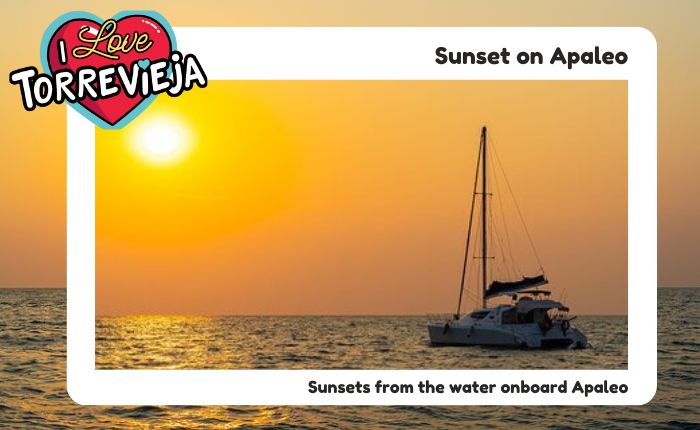Sunset with I love Torrevieja Boats